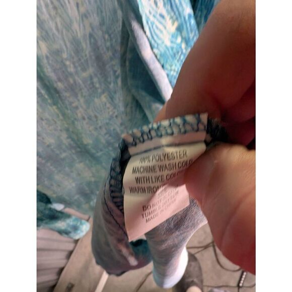 NWT Cardigan 3/4 Sleeve Animal Sheer Teal Black Women's Size Large - Picture 5 of 6